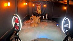 sheena ryder deepthroats in hot tub with intense sex