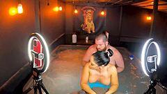 sheena ryder deepthroats in hot tub with intense sex