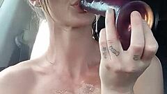 Big Tits Out in the Car Publicnudity