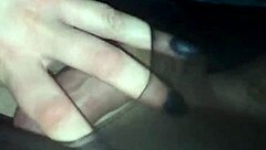 Amature cum in pantyhose lingerie fast handjob
