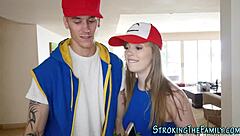 petite teen sucks stepbro's cock in hardcore scene