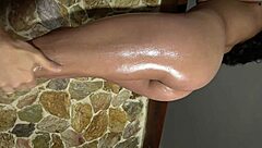 Great View Of Oiled The Beautiful Butt And Legs Of Xattlalust Red And Dark Blue Panties