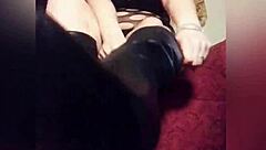 Amateur Boot Worship in Lingerie
