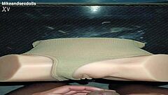 Trailer Candy uses beige panties for vaginal sex