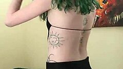 Intense kit summers in tight black bodysuit and gothic miniskirt with small 18+ tits