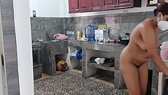 Cute Latina Stepdaughter Strips Naked in Lingerie for Stepfather at Home, Showing Huge Ass