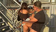 Screaming Teen Fucks Boss On Stairs With Big Cock Fetish