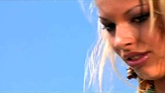 Blonde teases with clit rub