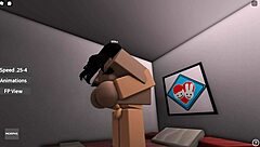 Having intense sex with wife in roblox showing big ass and pussy