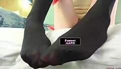 In this amateur video, the shemale tugs and strokes her cock for the first time