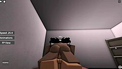 Having intense sex with wife in roblox showing big ass and pussy