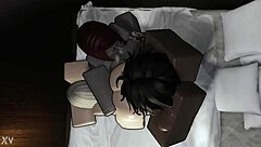 Threesome with the naughty blonde and redhead