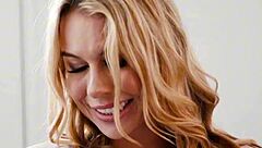 Busty Blonde Masseuse Rubs Tits and Gets Bush Banged