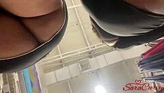 Crazy Latina hijastra worships big ass in supermarket