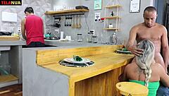 She craves visitor's monster cock in kitchen