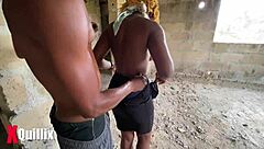 outdoor couple has quickie sex with big ass