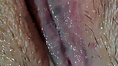 Masturbating alone at home feeling hot with fingering and orgasm