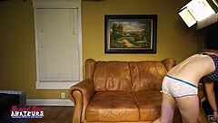 Petite brunette coed katie walls sucks a big cock and gets her twat fucked