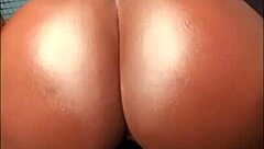 Curvy pretty girl teases with oiled huge ass shaking and spreading in thong compilation.