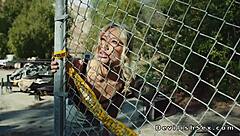 Busty Asian RIDES BIG COCK Biker in Warehouse!