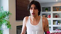 Horny housewife says, 'Fuck me, neighbor!'