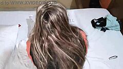 Blonde latina bent over for doggystyle cumshot