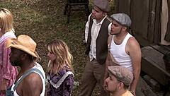 Amber rayne hannah west and kaci star in outdoor gangbang