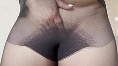 I See My Step Sister Without Panties In Transparent Pantyhose