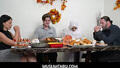 thanksgiving dinner with hijab girlfriend nadia white turns sexy