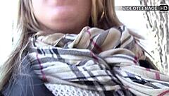 19-year-old blonde Jess boldly tries her first porn casting