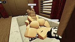 brunette with a fat ass sucks and fucks in the bathtub