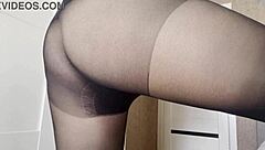 I See My Step Sister Without Panties In Transparent Pantyhose