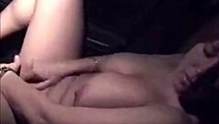 Busty milf fingering herself in car outdoors