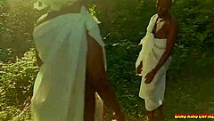 Naughty ex girlfriend fucked outdoors in bush