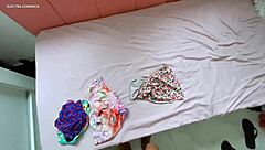 Brazilian maid provokes with short skirt