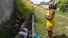 Street boy lures orange seller inside uncompleted building and fucks her till he cums