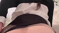 petite wednesday addams bouncing on a big dildo