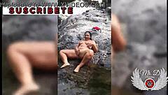masturbating outdoors in public river, step brother records for voyeurs!