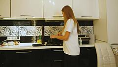 blonde enjoys food fetish play