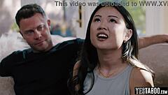 Tiny asian teen TRIES OUT bdsm with BESTIE and her BF