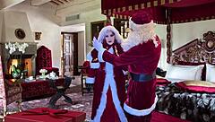 Granny Carmen Claus fucked to creampie, Santa's favorite toy