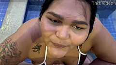 Does This BBW Novinha Know How To Suck Big Dick In Pool?