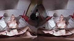 Blonde Personal Assistant in Dark Room VR