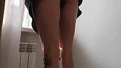 ginnagg reveals sexy beauty under skirt with puffy pussy lips