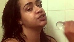 Pornstar Shows Fresh Face And Bare Ass While Masturbating In Shower