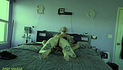 creampie for pretty tattooed goth girl she loves it