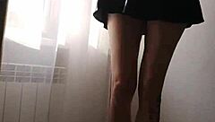 ginnagg reveals sexy beauty under skirt with puffy pussy lips