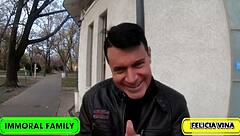 winter wonderland foursome felicia vina gets railed in budapest, oh it's so cute and moaning with huge tits riding and blowjob swallow