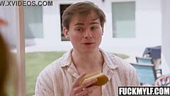 Voluptuous milf millie morgan offering wet pussy for drilling at hot dog stand