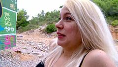 Young blonde fucked by her step dad outside